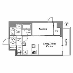 AUFTAKT 天王寺 1LDKの間取図画像