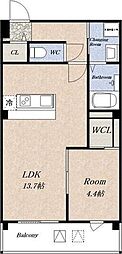 サンティエ福島吉野 1LDKの間取図画像