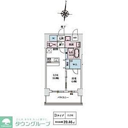 スプランディッド新大阪VIII 1LDKの間取図画像