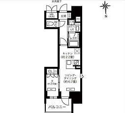 K-COURT谷町四丁目 1LDKの間取図画像
