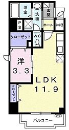 アールメゾン道頓堀 1LDKの間取図画像