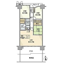 ブランズシティあべの王子町 3LDKの間取図画像
