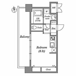 CASSIA福島駅前 ワンルームの間取図画像