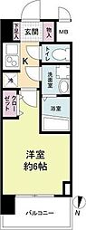 エスレジデンス新大阪ガーデン 1Kの間取図画像