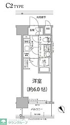 エスリード大阪プライムゲート 1Kの間取図画像