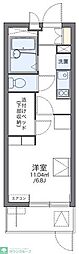 ポートサイド弁天 1Kの間取図画像