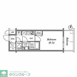 アドバンス大阪メルディア 1Kの間取図画像