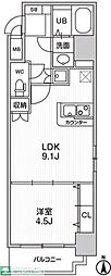 ラドゥセール梅田East 1LDKの間取図画像