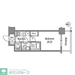 エスリード難波ザ・メゾン 1Kの間取図画像
