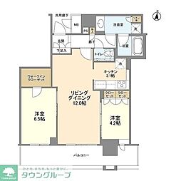 ブランズタワー梅田ノース 2LDKの間取図画像