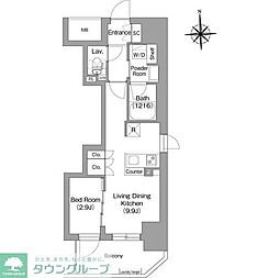 大阪市中央区博労町1丁目マンション 1LDKの間取図画像