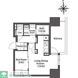 コンフォリア・リヴ本町WEST 1LDKの間取図画像