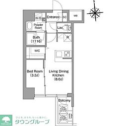 コンフォリア・リヴ 桜川ソルテラス 1LDKの間取図画像
