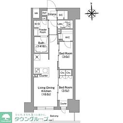大阪市中央区博労町1丁目マンション 2LDKの間取図画像
