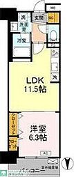 グランセジュール大国町 1LDKの間取図画像