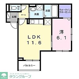 赤川4丁目アパート 1LDKの間取図画像