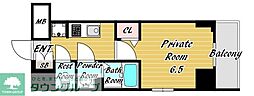 CityLuxNambaSouth 1Kの間取図画像
