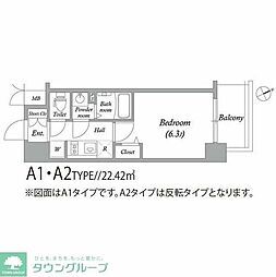 アドバンス大阪SERENO 1Kの間取図画像
