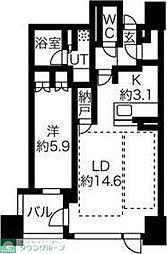 プレミスト靱本町 1LDKの間取図画像