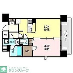 ランドセントラル梅田 1LDKの間取図画像