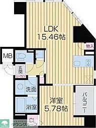 フォレステージュ西本町 1LDKの間取図画像