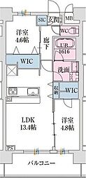 スプランディッド難波VII 2LDKの間取図画像