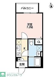 CRASTINE姫島 1Kの間取図画像