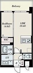 S-RESIDENCEHIGASHIMIKUNIamante 1LDKの間取図画像