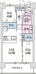 スプランディッド難波VII 2LDKの間取図画像