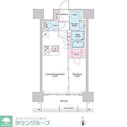 BPRレジデンス新梅田 1LDKの間取図画像