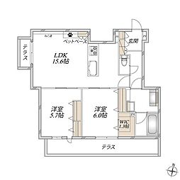 (仮称)吹田市千里山西6丁目へーベルメゾン 2LDKの間取図画像