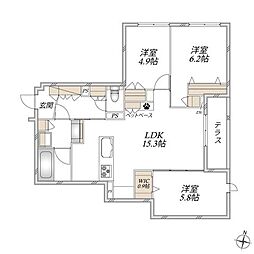 (仮称)吹田市千里山西6丁目へーベルメゾン 3LDKの間取図画像