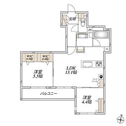 (仮称)吹田市千里山西6丁目へーベルメゾン 2LDKの間取図画像