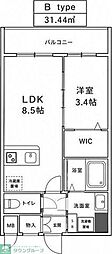 エスリードレジデンスザ・グラン大阪福島アクシス 1LDKの間取図画像