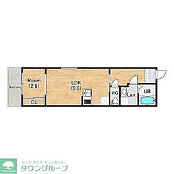 ココングランジュール吹田垂水町 1LDKの間取図画像