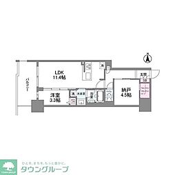 シーズンフラッツ南森町PREMIER 1SLDKの間取図画像
