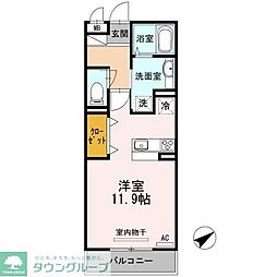 クレール西の庄 ワンルームの間取図画像