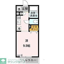 パセオ・グリーンヒルズ ワンルームの間取図画像