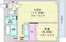 パークヒルズ中央大通15 1LDKの間取図画像