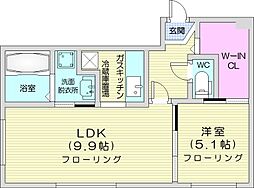 コートヴィラ札幌 1LDKの間取図画像