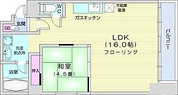 リベルティ大通 1LDKの間取図画像