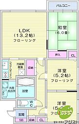 ソシアルコート伏見 3LDKの間取図画像