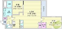 札幌市中央区南十五条西8丁目マンション 2LDKの間取図画像