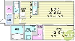 札幌市中央区南四条西25丁目マンション 1LDKの間取図画像