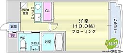 エステトーワ 1Kの間取図画像