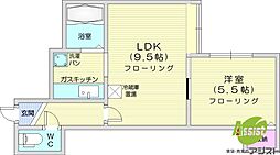サンタペルシェ2 1LDKの間取図画像