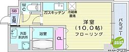 ブルースカイ北20 ワンルームの間取図画像