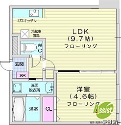 K'skowaN20 1LDKの間取図画像