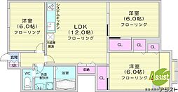 秀和南八条レジデンス 3LDKの間取図画像