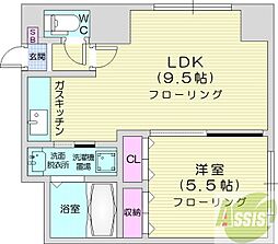 サンステージOOI 1LDKの間取図画像